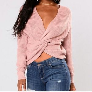 Fashion Nova Mauve Twist Sweater 2x Plus